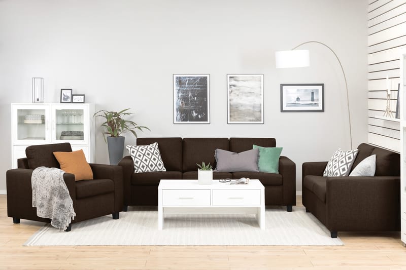 Crazy 3-seters Stoffsofa - Brun - Møbler - Sofaer - 3 seter sofa