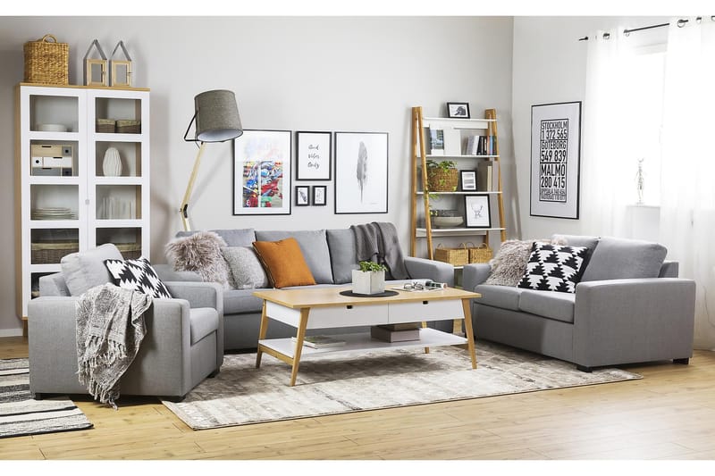 Crazy 3-seters Stoffsofa - Grå - Møbler - Sofaer - 3 seter sofa
