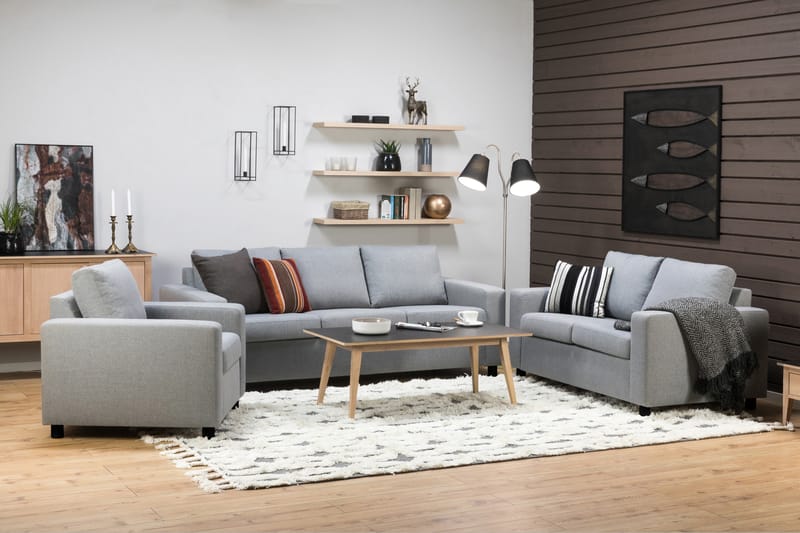 Crazy 3-seters Stoffsofa - Grå - Møbler - Sofaer - 3 seter sofa