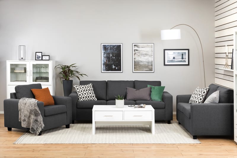 Crazy 3-seters Stoffsofa - Mørk grå - Møbler - Sofaer - 3 seter sofa