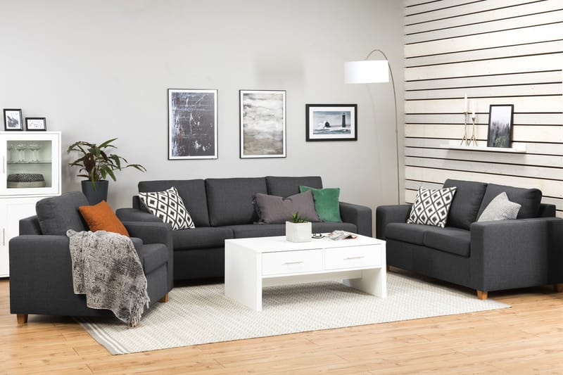 Crazy 3-seters Stoffsofa - Mørk grå - Møbler - Sofaer - 3 seter sofa