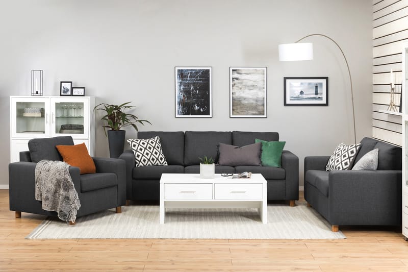 Crazy 3-seters Stoffsofa - Mørk grå - Møbler - Sofaer - 3 seter sofa