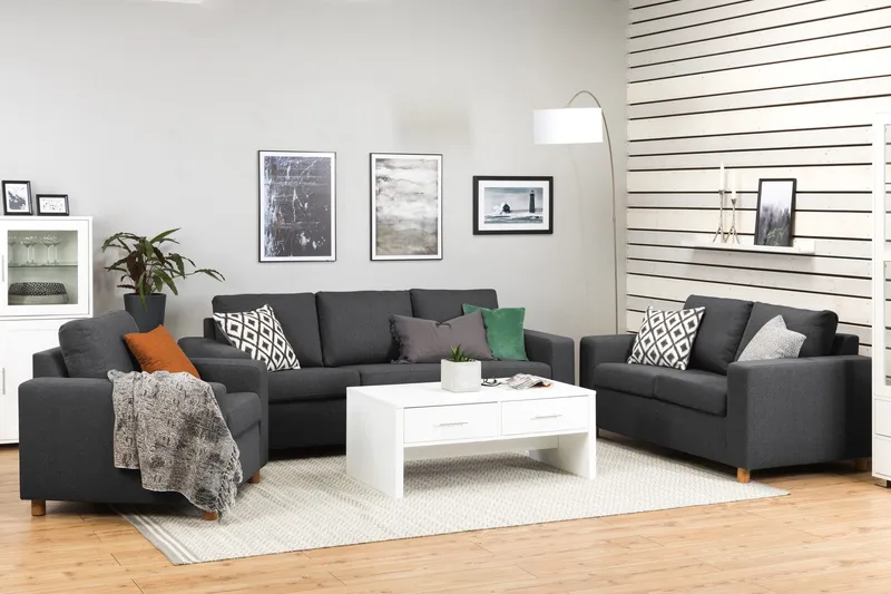 Crazy 3-seters Stoffsofa - Mørk grå - Møbler - Sofaer - 3 seter sofa