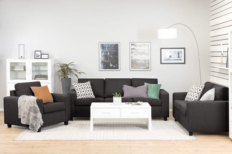 Crazy 3-seters Stoffsofa - Mørk grå - Møbler - Sofaer - 3 seter sofa