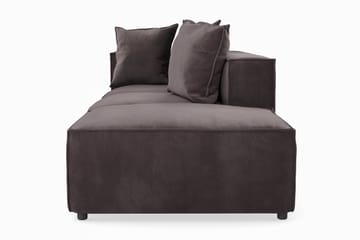 Cubo 3-seters Dyp Modulsofa + Fotskammel i Fløyel - Mørk grå - Møbler - Sofaer - 3 seter sofa