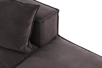 Cubo 3-seters Dyp Modulsofa + Fotskammel i Fløyel - Mørk grå - Møbler - Sofaer - 3 seter sofa