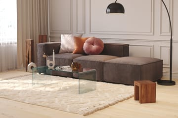 Cubo 3-seters Dyp Modulsofa + Fotskammel i Fløyel - Mørk grå - Møbler - Sofaer - 3 seter sofa
