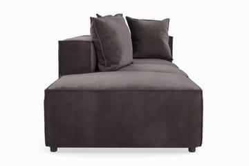 Cubo 3-seters Dyp Modulsofa + Fotskammel i Fløyel - Mørk grå - Møbler - Sofaer - Fløyelssofaer
