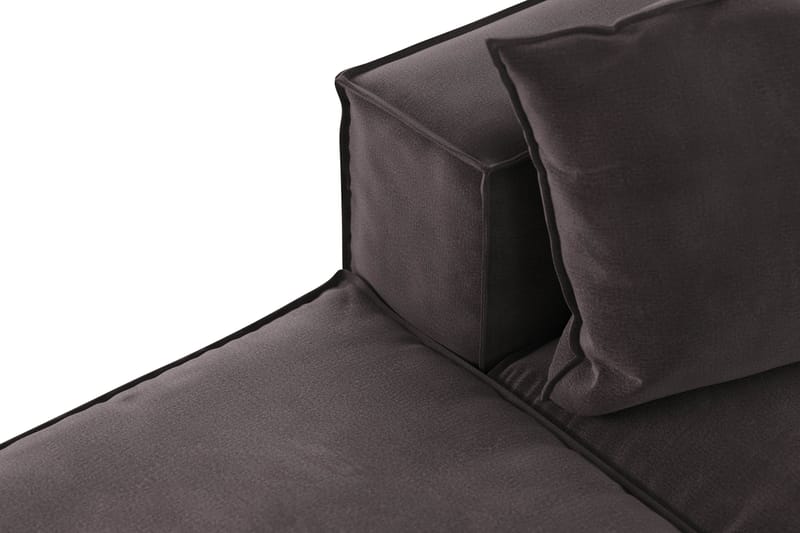 Cubo 3-seters Dyp Modulsofa + Fotskammel i Fløyel - Mørk grå - Møbler - Sofaer - Fløyelssofaer