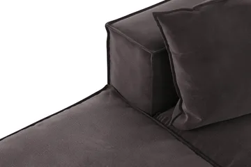 Cubo 3-seters Dyp Modulsofa + Fotskammel i Fløyel - Mørk grå - Møbler - Sofaer - Modulsofaer - Komplett modulsofa