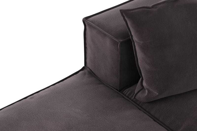 Cubo 3-seters Dyp Modulsofa + Fotskammel i Fløyel - Mørk grå - Møbler - Sofaer - Modulsofaer - Komplett modulsofa
