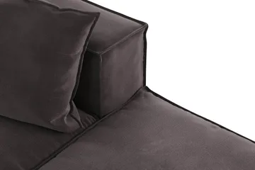 Cubo 3-seters Dyp Modulsofa + Fotskammel i Fløyel - Mørk grå - Møbler - Sofaer - Modulsofaer - Komplett modulsofa