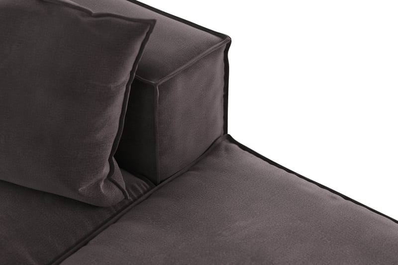 Cubo 3-seters Dyp Modulsofa + Fotskammel i Fløyel - Mørk grå - Møbler - Sofaer - Modulsofaer - Komplett modulsofa