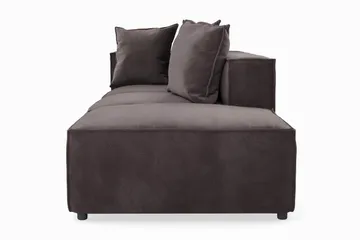 Cubo 3-seters Dyp Modulsofa + Fotskammel i Fløyel - Mørk grå - Møbler - Sofaer - Modulsofaer - Komplett modulsofa