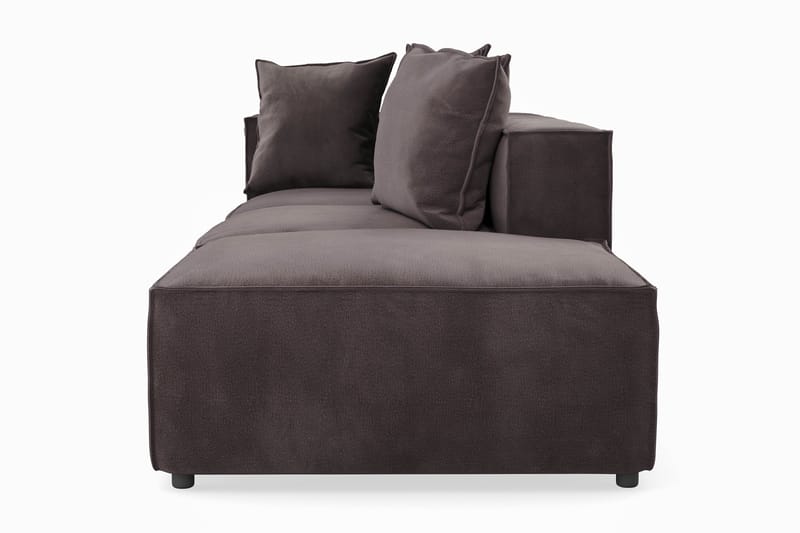 Cubo 3-seters Dyp Modulsofa + Fotskammel i Fløyel - Mørk grå - Møbler - Sofaer - Modulsofaer - Komplett modulsofa