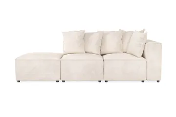 Cubo 3-seters Dyp Modulsofa + Fotskammel i Manchester - Beige - Møbler - Sofaer - Modulsofaer - Komplett modulsofa