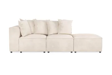 Cubo 3-seters Dyp Modulsofa + Fotskammel i Manchester - Beige - Møbler - Sofaer - 3 seter sofa