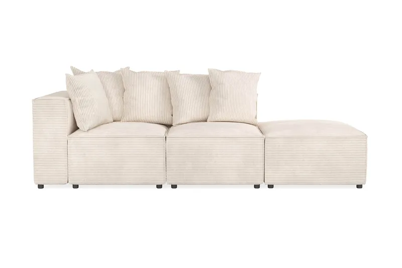 Cubo 3-seters Dyp Modulsofa + Fotskammel i Manchester, Beige