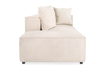 Cubo 3-seters Dyp Modulsofa + Fotskammel i Manchester - Beige - Møbler - Sofaer - Modulsofaer - Komplett modulsofa