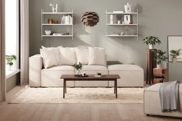 Cubo 3-seters Dyp Modulsofa + Fotskammel i Manchester - Beige - Møbler - Sofaer - Modulsofaer - Komplett modulsofa