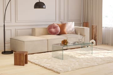 Cubo 3-seters Dyp Modulsofa + Fotskammel i Manchester - Beige - Møbler - Sofaer - 3 seter sofa