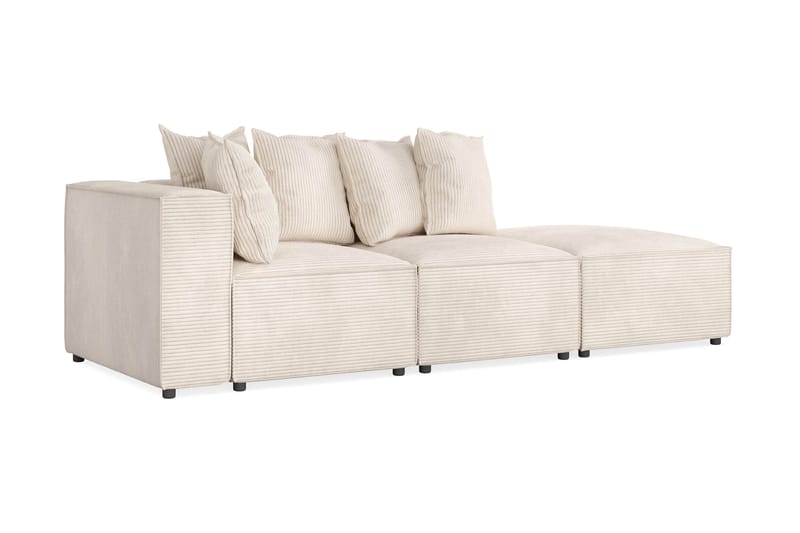 Cubo 3-seters Dyp Modulsofa + Fotskammel i Manchester - Beige - Møbler - Sofaer - 3 seter sofa