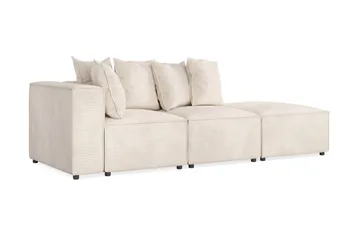 Cubo 3-seters Dyp Modulsofa + Fotskammel i Manchester - Beige - Møbler - Sofaer - Modulsofaer - Komplett modulsofa