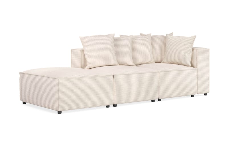 Cubo 3-seters Dyp Modulsofa + Fotskammel i Manchester - Beige - Møbler - Sofaer - 3 seter sofa