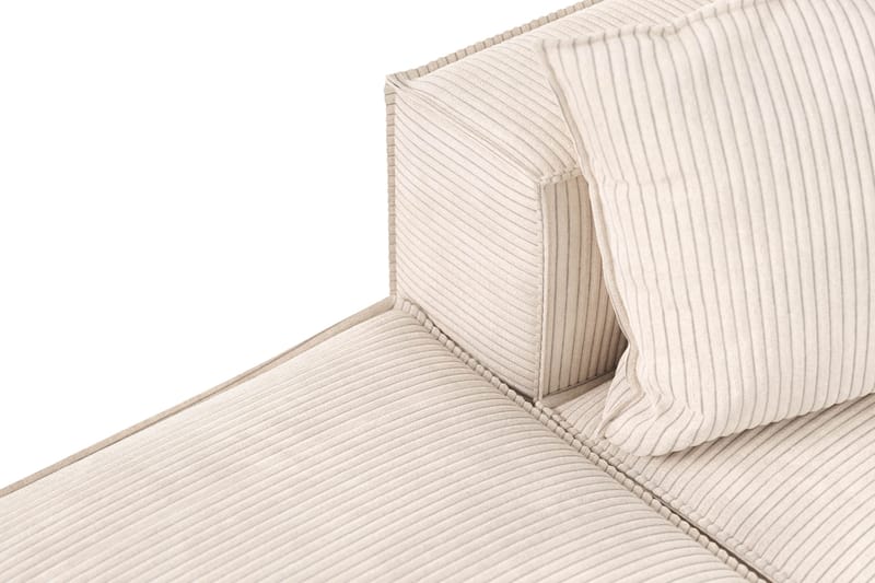 Cubo 3-seters Dyp Modulsofa + Fotskammel i Manchester - Beige - Møbler - Sofaer - Modulsofaer - Komplett modulsofa