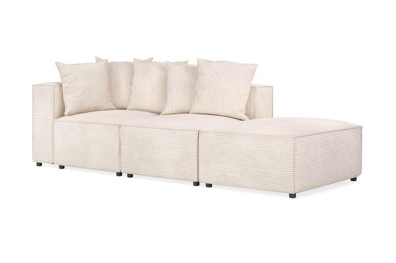 Cubo 3-seters Dyp Modulsofa + Fotskammel i Manchester - Beige - Møbler - Sofaer - 3 seter sofa