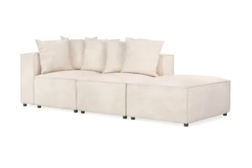 Cubo 3-seters Dyp Modulsofa + Fotskammel i Manchester - Beige - Møbler - Sofaer - Modulsofaer - Komplett modulsofa
