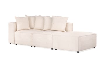 Cubo 3-seters Dyp Modulsofa + Fotskammel i Stoff - Beige - Møbler - Sofaer - 3 seter sofa