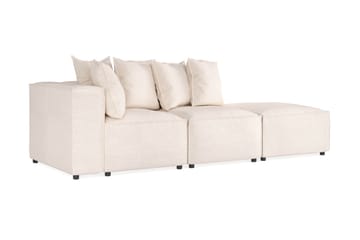Cubo 3-seters Dyp Modulsofa + Fotskammel i Stoff - Beige - Møbler - Sofaer - 3 seter sofa