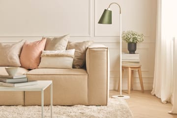 Cubo 3-seters Dyp Modulsofa + Fotskammel i Stoff - Beige - Møbler - Sofaer - 3 seter sofa