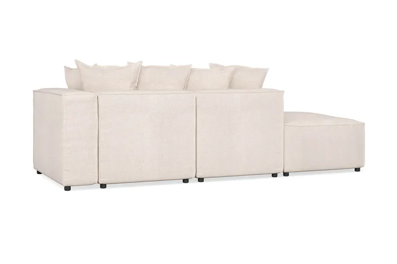 Cubo 3-seters Dyp Modulsofa + Fotskammel i Stoff - Beige - Møbler - Sofaer - 3 seter sofa
