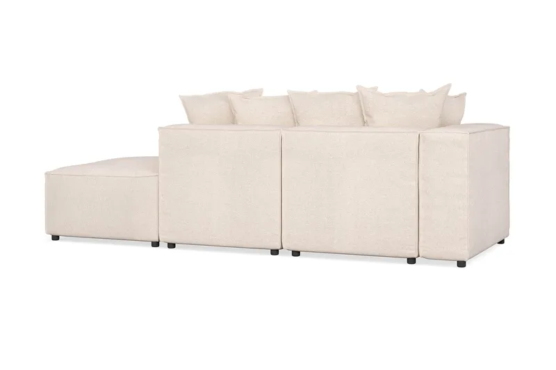 Cubo 3-seters Dyp Modulsofa + Fotskammel i Stoff - Beige - Møbler - Sofaer - 3 seter sofa