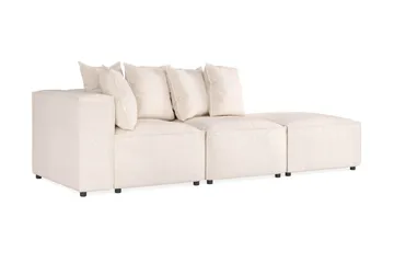 Cubo 3-seters Dyp Modulsofa + Fotskammel i Stoff - Beige - Møbler - Sofaer - Modulsofaer - Komplett modulsofa