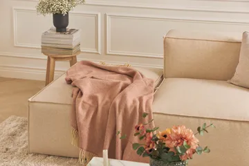 Cubo 3-seters Dyp Modulsofa + Fotskammel i Stoff - Beige - Møbler - Sofaer - Modulsofaer - Komplett modulsofa