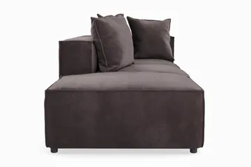 Cubo 3-seters Dyp Modulsofa + Fotskammel i Fløyel - Mørk grå - Møbler - Sofaer - Modulsofaer - Komplett modulsofa
