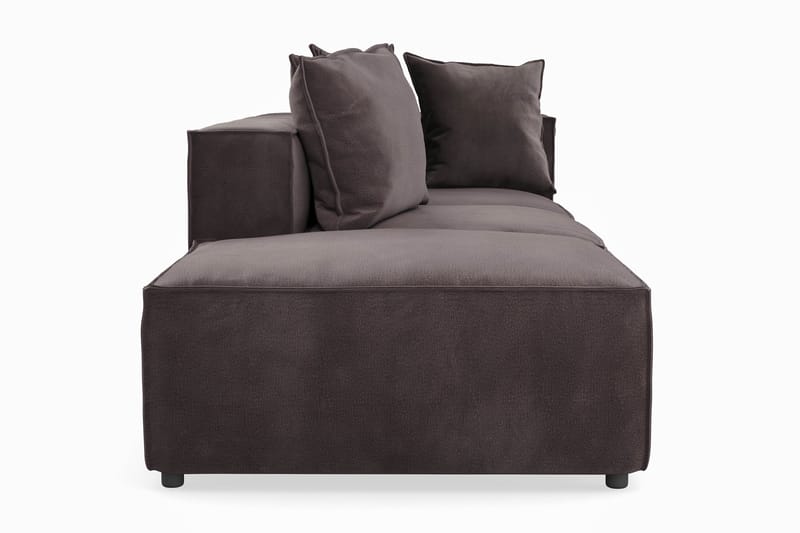 Cubo 3-seters Dyp Modulsofa + Fotskammel i Fløyel - Mørk grå - Møbler - Sofaer - Modulsofaer - Komplett modulsofa