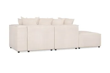 Cubo 3-seters Dyp Modulsofa + Fotskammel i Stoff - Beige - Møbler - Sofaer - Modulsofaer - Komplett modulsofa