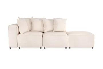 Cubo 3-seters Dyp Modulsofa + Fotskammel i Stoff - Beige - Møbler - Sofaer - Modulsofaer - Komplett modulsofa