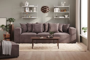 Cubo 4-seters Dyp Modulsofa i Fløyel - Mørk grå - Møbler - Sofaer - 3 seter sofa