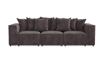 Cubo 4-seters Dyp Modulsofa i Fløyel - Mørk grå - Møbler - Sofaer - 3 seter sofa