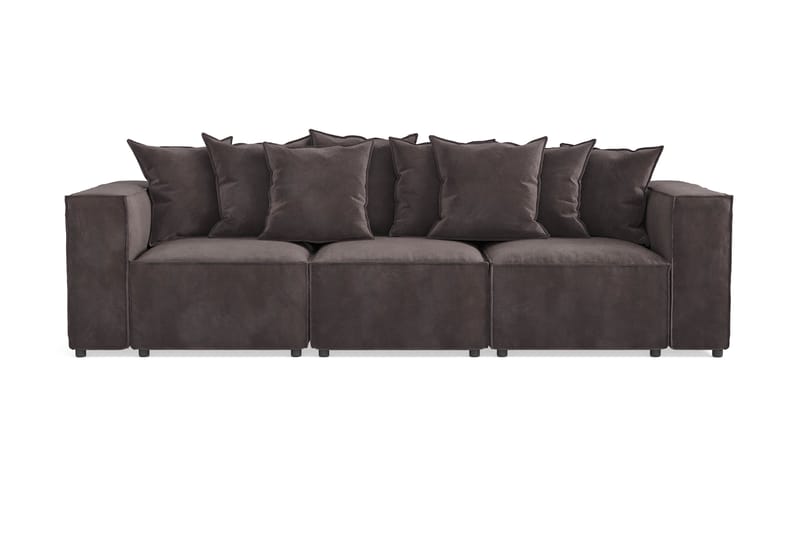 Cubo 4-seters Dyp Modulsofa i Fløyel - Mørk grå - Møbler - Sofaer - 3 seter sofa