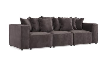 Cubo 4-seters Dyp Modulsofa i Fløyel - Mørk grå - Møbler - Sofaer - 3 seter sofa