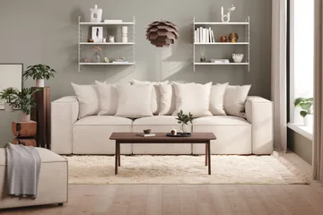 Cubo 4-seters Dyp Modulsofa i Manchester - Beige - Møbler - Sofaer - 3 seter sofa
