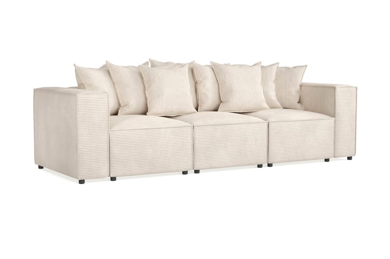 Cubo 4-seters Dyp Modulsofa i Manchester - Beige - Møbler - Sofaer - 3 seter sofa