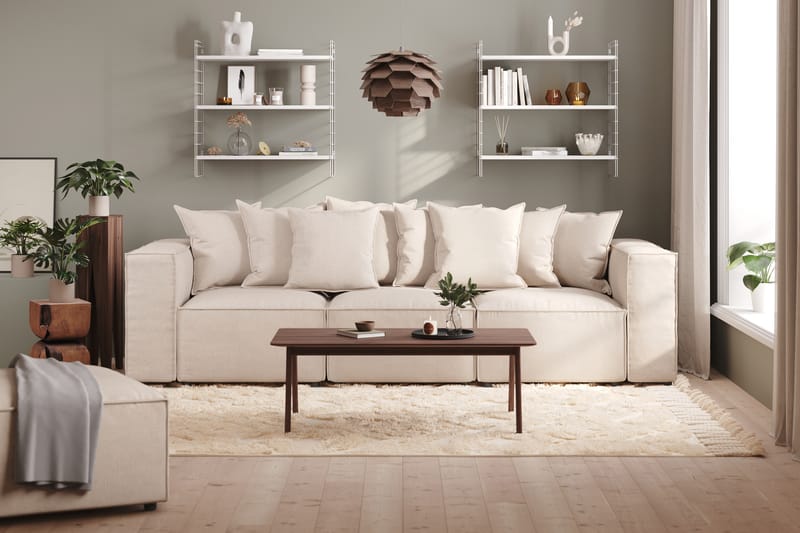 Cubo 4-seters Dyp Modulsofa i Stoff - Beige - Møbler - Sofaer - 3 seter sofa