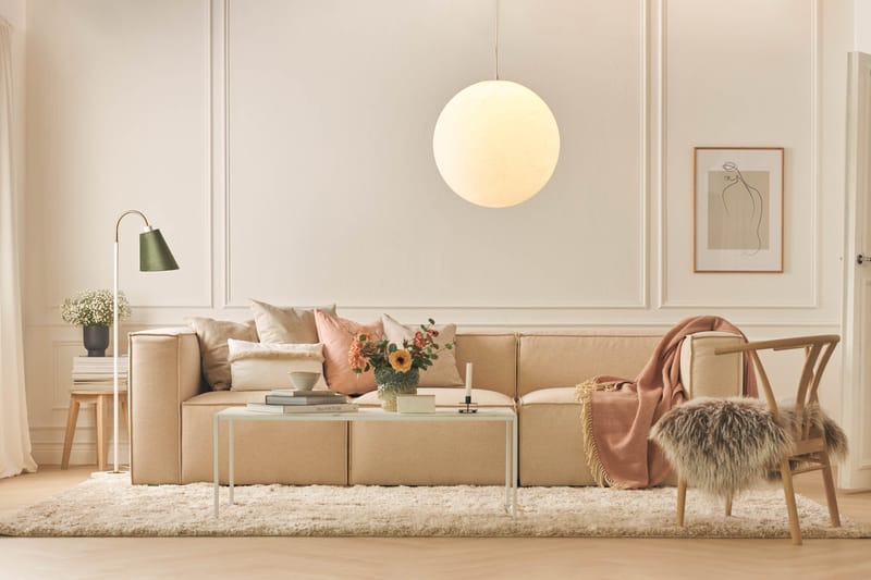 Cubo 4-seters Dyp Modulsofa i Stoff - Beige - Møbler - Sofaer - 3 seter sofa